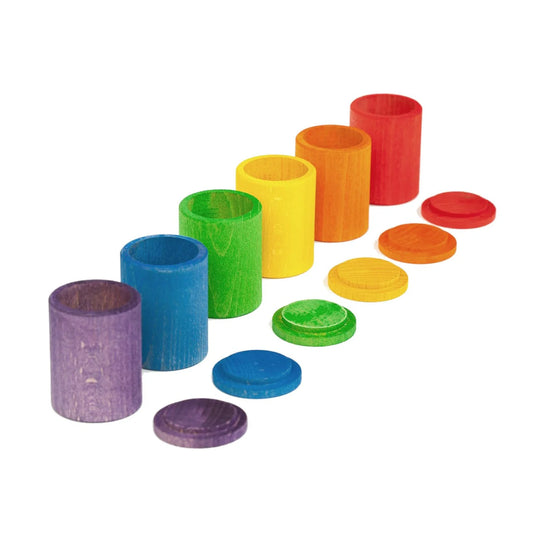 Grapat Cups with Lid Coloured – 6 pieces